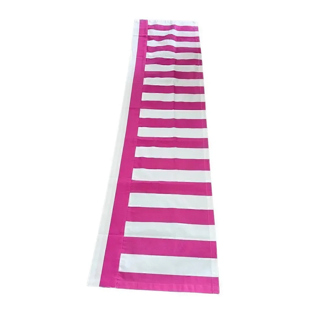 3 Piece Annie Selke Pink White Stripe Valance Set-See Description For Sizes